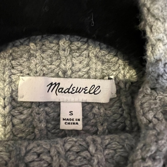 Madewell Grey Mock Neck Side-Button Pullover Sweater Size Small  Color Gray/Grey - Picture 5 of 6
